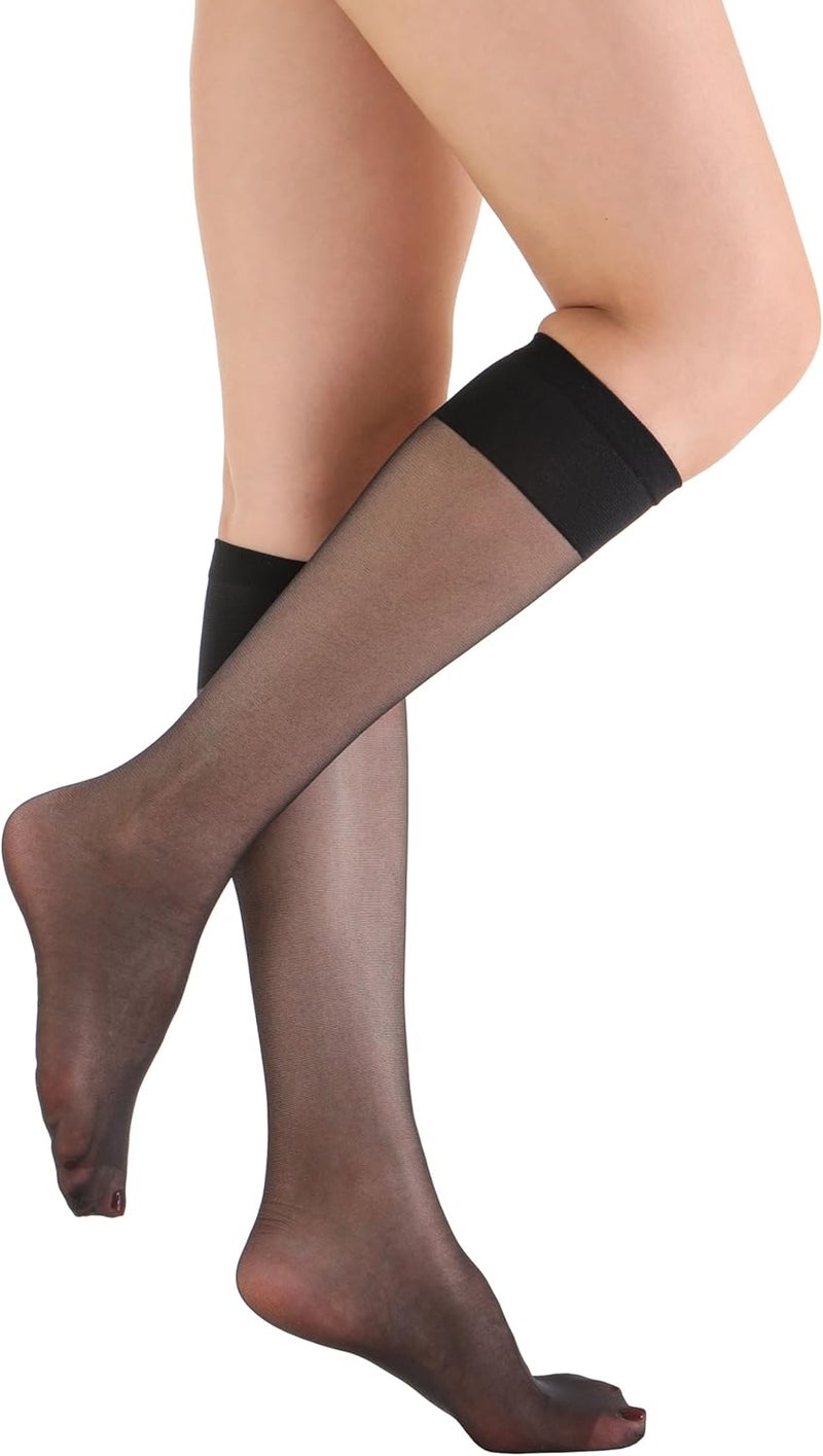 EVERSWE 6 Pairs Women's Sheer Knee High Stockings 15D - Image 4